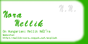 nora mellik business card